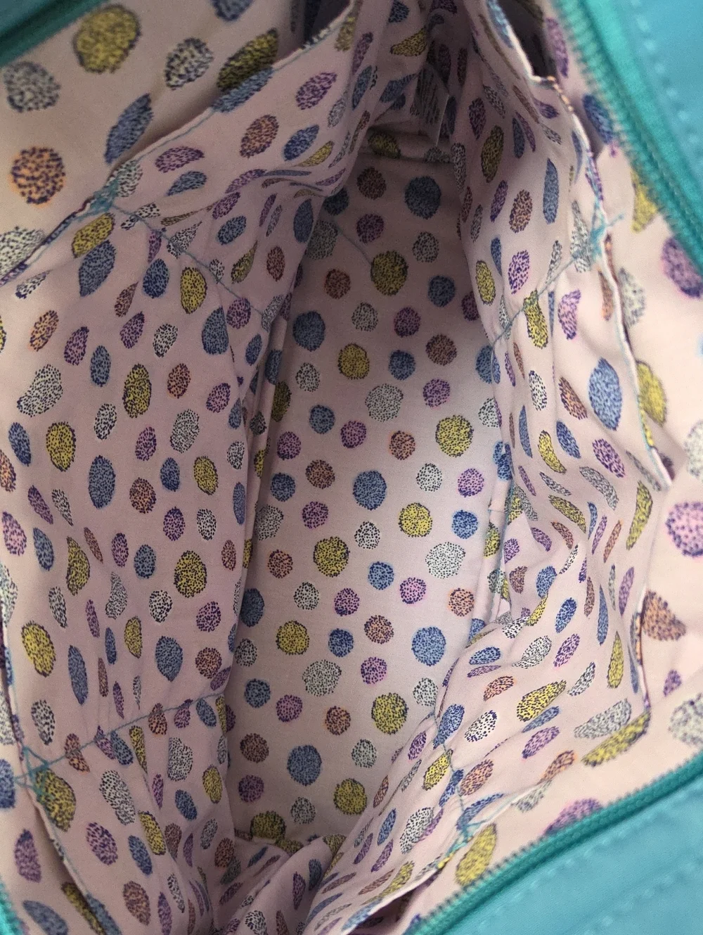 Vera Bradley Tote Bag Turquoise Blue With Flowers